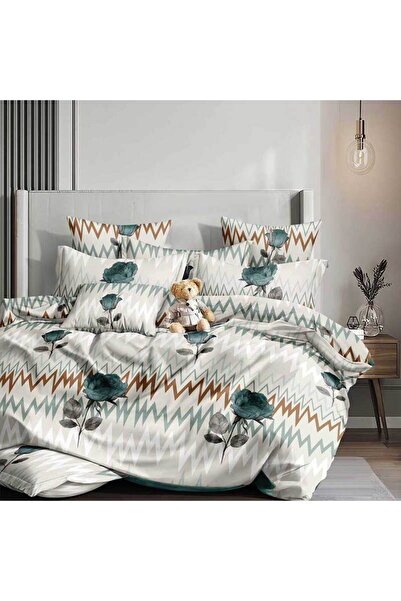 Patul Lenjerie Bumbac Satinat, Pucioasa, 2 Persoane, Pat Dublu, 4 Piese