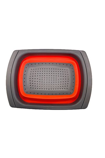 Cyrax Pasta colander, sink, foldable red, 41 cm