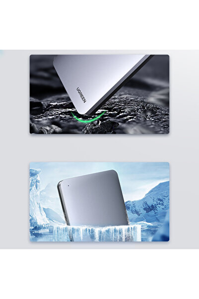 Ugreen Compartiment hard disk 2.5'' SATA 3.0 6Gbps + cablu USB-C 0.5m - argintiu