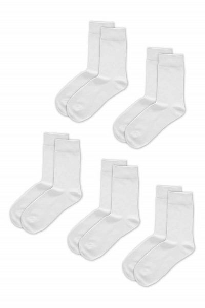 Centini Set of 5 pairs, classic men's socks, white