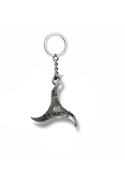 Herşey Nota Naruto Ninja Star Figured Metal Keychain – Anime Accessory with Shuriken Design
