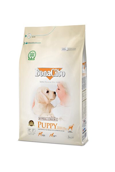 BonaCibo Puppy Dog Tavuklu Yavru Köpek Maması, 3 Kg, Tüm Irklar İçin, Doğal, ...