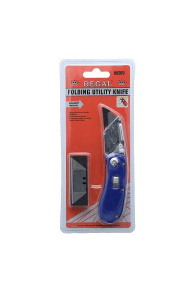 Regal Tools Lightweight Quick Change Mechanism Folding Utility-Knife with Blades