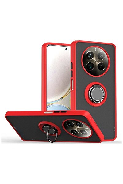 Apsuwa Realme 12 Pro Plus RMX3840 Kılıf Montreal Yüzüklü Arkası Buğulu Kırmızı