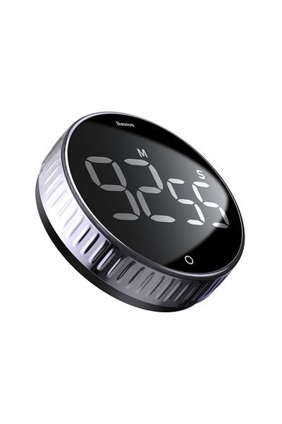 Baseus Obrotowy minutnik czasomierz elektroniczny timer czarny