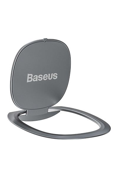 Baseus Suport telefon ultra-subțire, autoadeziv, cu inel, argintiu
