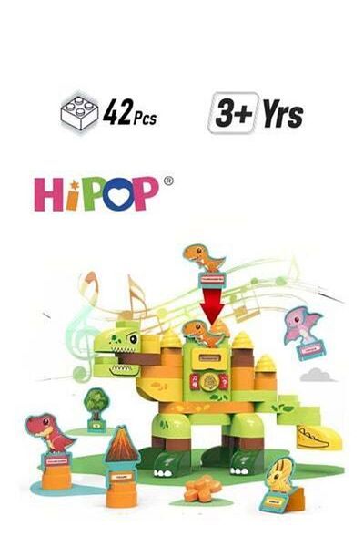 HIPOP Dinosaur Toy Building Blocks with Electric Card Identification,Inserting Cards