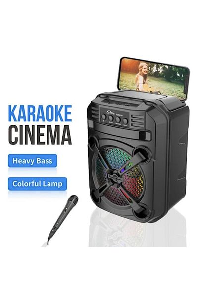 BLA BLA FOAM Portable Bluetooth Speaker with Microphone, Phone Holder, LED RGB, 1800mAh, 6.5"