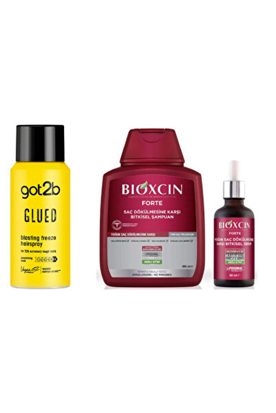 Got2B Glued Saç Spreyi 100ML+Bioxci Forte Yoğun Dökülme Karşıtı Şampuan 300ml+Forte Saç Serumu 50ml