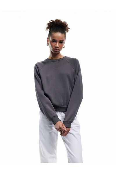 Koton Cotton Crew Neck Raised Sweatshirt