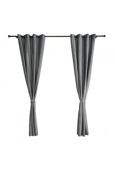 Heinner Home Set of 2 velvet curtains 140x270 cm - gray