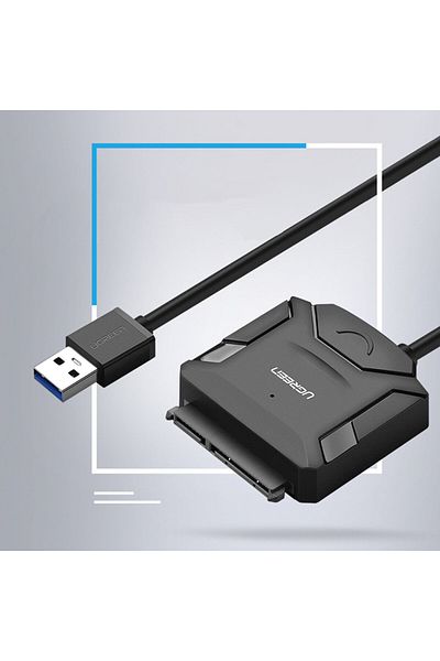 Ugreen Cablu adaptor pentru HDD și SSD SATA 2.5'' / 3.5'' USB 3.0 până la 4TB - Negru