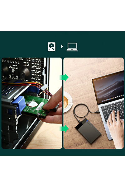 Ugreen Carcasă hard disk SATA 2.5'' 6TB USB-C 3.0 neagră