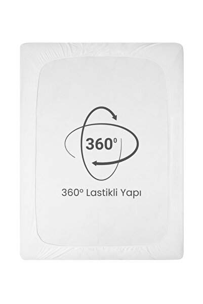 Roosac Certified Organic Cotton Fitted Sheet White L Single - Double L Knitted Combed Cotton