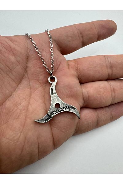 Herşey Nota Naruto Anime Ninja Star Figured 60cm Chain Unisex Necklace – Shuriken Cosplay Jewelry
