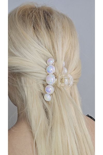 cityvision Glitter Pearl Detailed Peg Hair Clip 1 Piece 8 cm Large Size