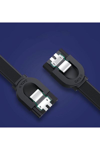 Ugreen Kabel przewód płaski SATA 1.0-3.0 do 5Gb/s 0.5m - czarny