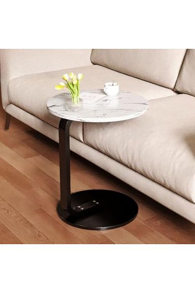Türkiye Round Bedside Table, Coffee Table, Living Alone, Scandinavian Style, Easy to Assemble, Compact, Ligh