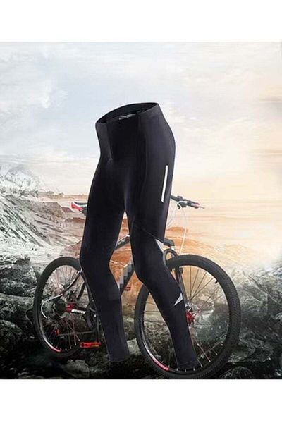 Generic Padded Cycling Compression Tights Leggings, Men's Reflective Bicycle Pants Gel Padded Cycling Tights