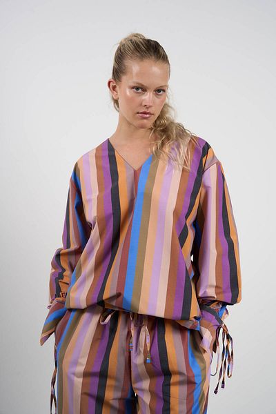 HANIQA Striped Lace Detailed Double Suit
