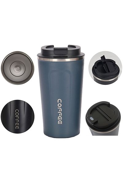 Aptel Thermos mug, stainless steel, blue, 510 ml