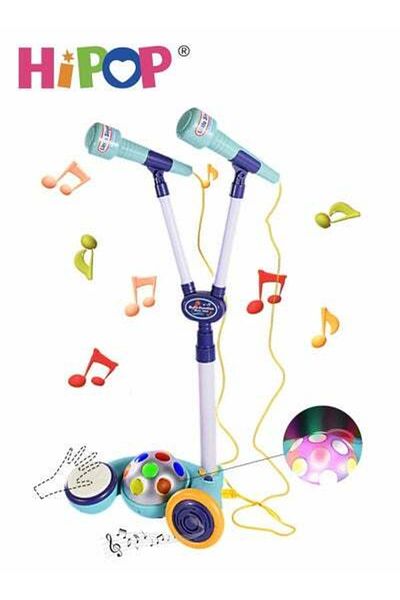 HIPOP Kids Musical Instrument Toy,Adjustable Karaoke Microphone Toy with Light & Music Connect Mp3 Player