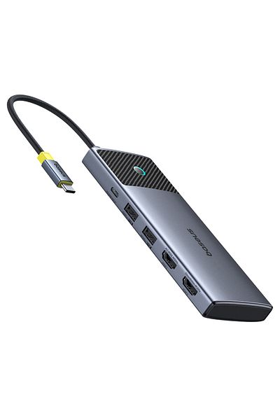 Baseus Adaptor HUB 7w1 Metal Gleam Seria II USB-C PD100W / 2x USB-A / 2x HDMI 4K / USB-C 3.0