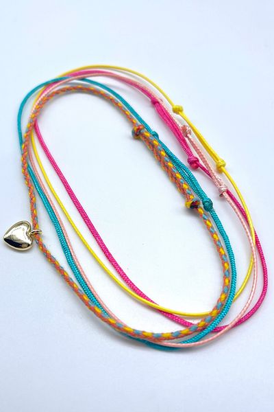 Concept HuBuTU 5 Pieces Heart Figured Bohemian Style Summer Rope Anklet Set