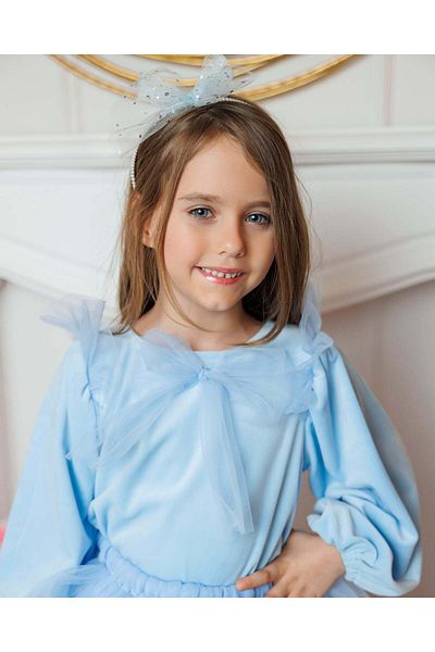 fustite cu luminite Blouse, Elsa Bleu, Soft Velvet - 3-4 years (98-104 cm)