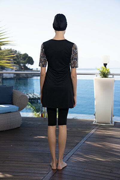 REMSA Short Sleeve Semi-Covered Swimsuit 24822 Black