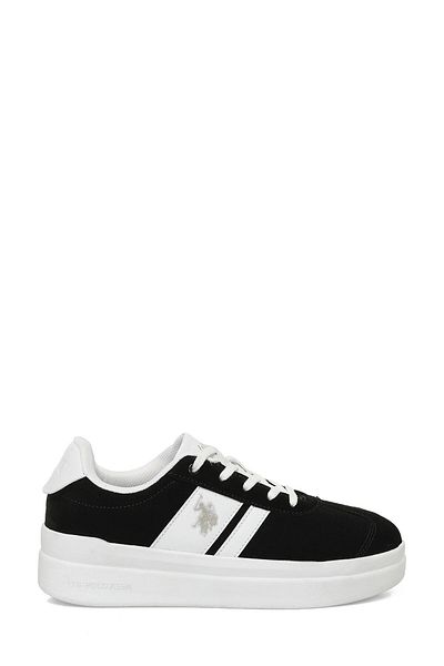 U.S. Polo Assn. Comfortable Casual Lace-Up Casual Sneaker Black White Shoes