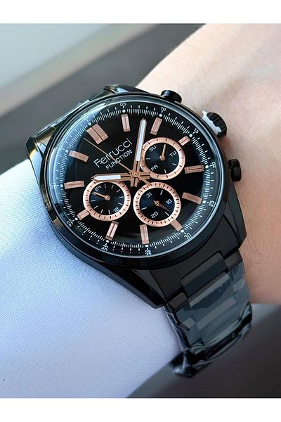 Ferrucci Men's Functions Active Metal Cord Wrist Watch