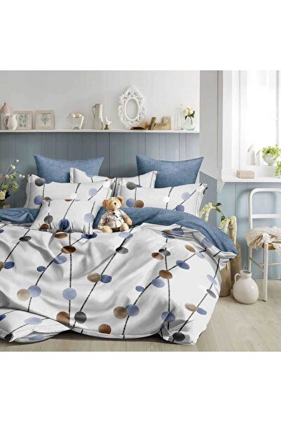 Patul Lenjerie Bumbac Satinat, Pucioasa, 2 Persoane, Pat Dublu, 4 Piese