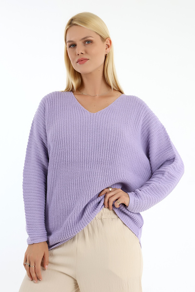 Marvine Women's Oversize V-Neck Knitwear Sweater