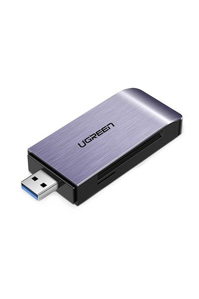 Ugreen Czytnik kart pamięci SD / micro SD / CF / MS wtyczka USB 3.0 - szary