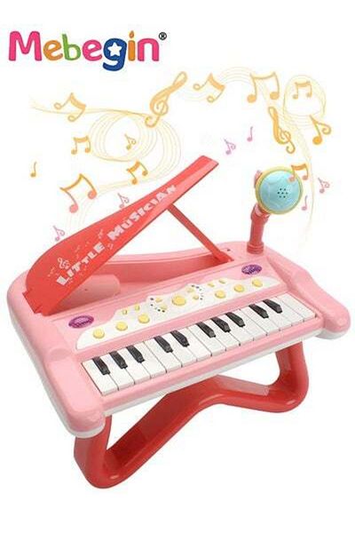 MEBEGIN Piano Keyboard Toy with Microphone, Multifunctional Electronic Piano Toy with Microphone