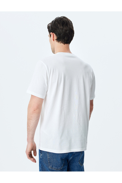 Koton Tricou slim cu mânecă scurtă din bumbac cu imprimeu în dungi