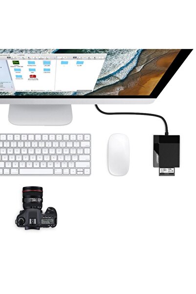 Ugreen Cititor de carduri de memorie SD / micro SD / CF / MS cu mufă USB 3.0 1m - negru