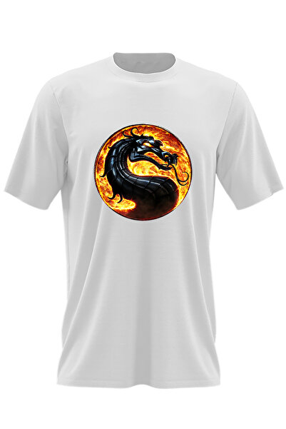 OEM Ανδρικό T-shirt Mortal Kombat Snake Dragon Video Games Χρυσό