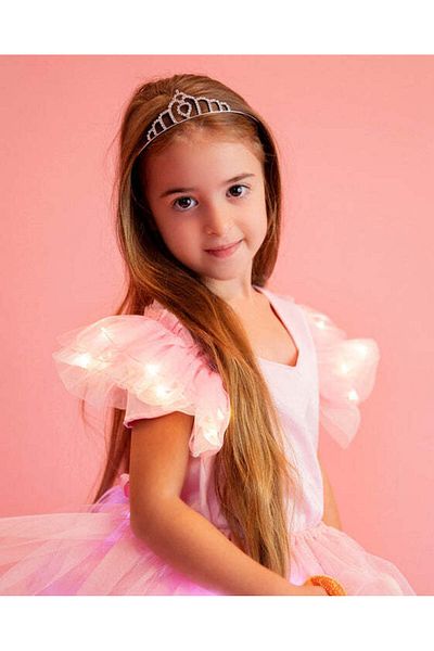 fustite cu luminite Pink Sparkle Blouse, Elastic Taffeta + Tulle and Sparkles - 10-12 years (140-152 cm)