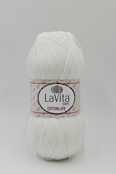 LaVita Yarn خيط حياكة يدوي من القطن لايف 50% قطن 50% أكريليك 100 جرام (1002 O...