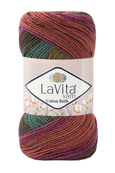 LaVita Yarn Cotton Batik El Örgü Ipi %60 Pamuk %40 Akrilik 100gr (CB10 VİYANA)