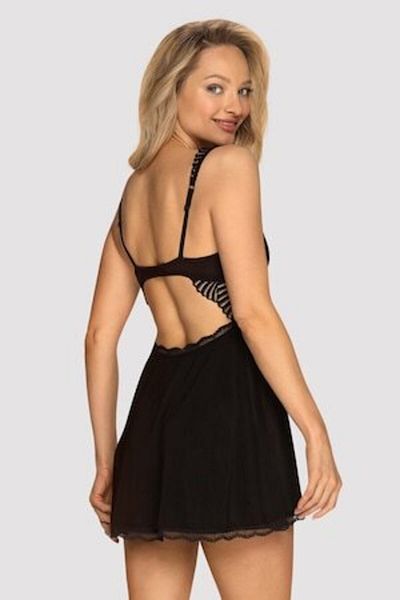 obsessive Rochie și tanga Klarita Babydoll, Obsessive, Negru, S/M