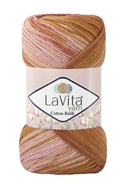 LaVita Yarn خيط قطن باتيك محبوك يدوياً 60% قطن 40% أكريليك 100 جرام (CB05 LADEN)