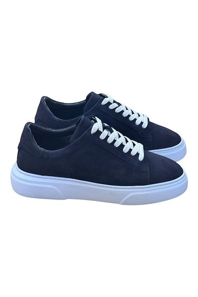 Greyybull Shoes Navy Blue Nubuck Leather Sports Shoes - Navy Blue Sports Shoes