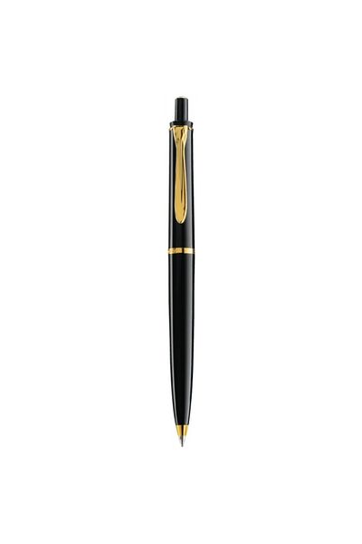 Pelikan Pix cu bilă Classic K200, material rășină, culoare neagră, accesorii placate cu aur
