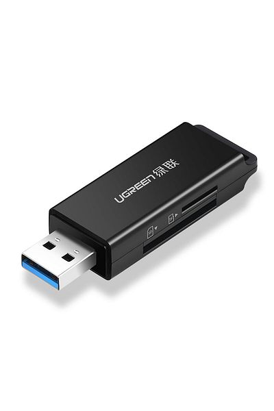 Ugreen Przenośny czytnik kart TF/SD pod USB 3.0 czarny