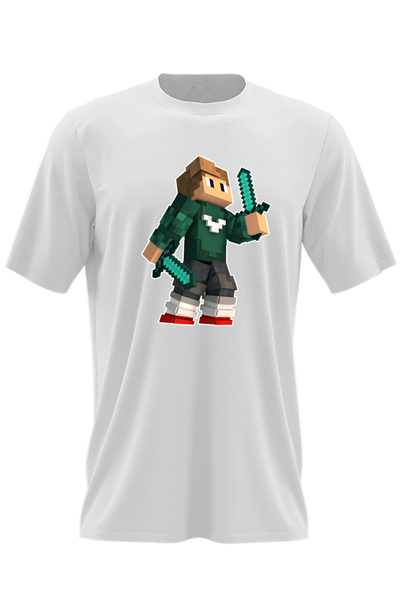 OEM Ανδρικό T-shirt Skin Green Swords Minecraft