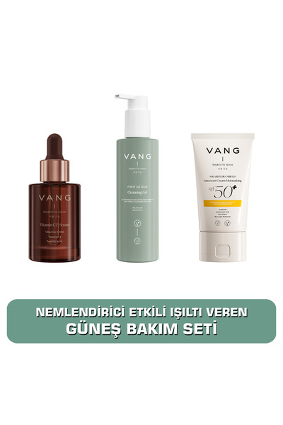 VANG GÜNEŞ BAKIM SETİ C Vitamini Serum + Yüz Yıkama Jeli + Nemlendirici Güneş...