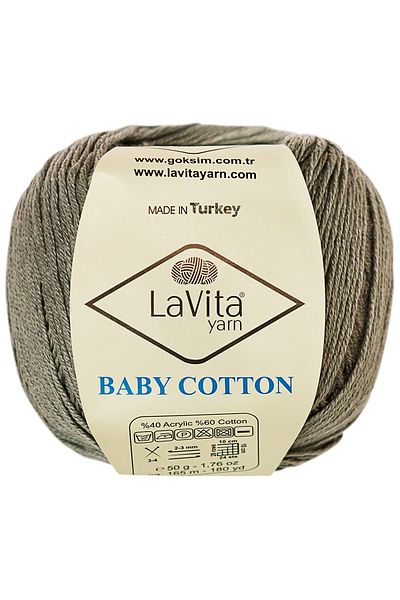 LaVita Yarn Bumbac pentru copii Amigurumi și ață de tricotat manual 40% acril 60% bumbac 50gr (6002 SMOKED GREY)
